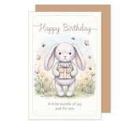 Edition Seidel G4036 SW026 - Tarjeta de felicitación de cumpleaños con sobre, diseño de conejo