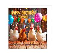 Edition Seidel GQ211 SW024 Tarjeta de felicitación de cumpleaños con sobre, diseño de gallinas, hombre, mujer, humor