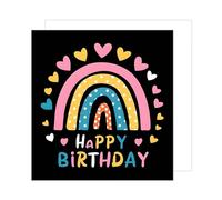 Edition Seidel GQ303 SW024 - Tarjeta de felicitación de cumpleaños con sobre, diseño de corazón multicolor