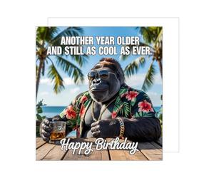 Edition Seidel GQ437 SW025 - Tarjeta de felicitación de cumpleaños cuadrada con sobre, diseño de gorila