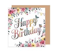 Edition Seidel GQ467 SW025 - Tarjeta de cumpleaños cuadrada con sobre, tarjeta de felicitación de cumpleaños con texto en inglés para hombre y mujer