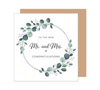 Edition Seidel HQ130 SW025 - Tarjeta de felicitación para boda (cuadrada, con sobre, diseño de ramas Just Married