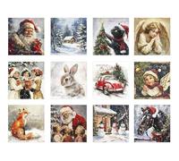 Edition Seidel Juego de 12 exclusivas tarjetas de Navidad cuadradas premium con sobre. Tarjetas dobles/plegables con sobre. Tarjeta postal de Navidad