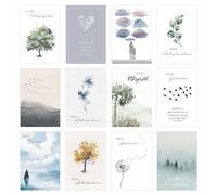 Edition Seidel Juego de 12 tarjetas de condolencia/condolencias con sobre, tarjeta de condolencia, tarjeta de condolencia con texto en alemán (tarjetas dobles/tarjetas plegables con sobre (20036)