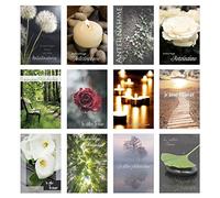 Edition Seidel Juego de 12 tarjetas de condolencia/condolencias con sobre, tarjetas de condolencia, tarjetas dobles, con sobres