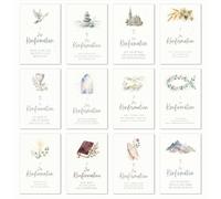 Edition Seidel Juego de 12 tarjetas de felicitación para confirmación con sobre. Tarjetas de confirmación, tarjetas de iglesia, refranes para niños y adolescentes (SW026)