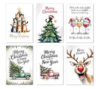 Edition Seidel Juego de 6 exclusivas tarjetas de Navidad premium con sobre. Tarjetas dobles/plegables con sobre. Tarjeta postal de Navidad