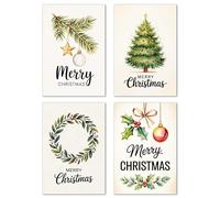 Edition Seidel Juego de 8 (2 x 4) exclusivas tarjetas de Navidad con sobre. Tarjetas dobles/plegables con sobre. Tarjeta postal de Navidad