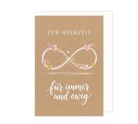 Edition Seidel Premium tarjeta de boda con sobre. Tarjeta de felicitación texto alemán pareja Mr & Mrs amor infinito para siempre eterno (H577 SW026)