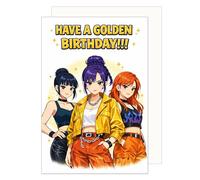 Edition Seidel Premium tarjeta de cumpleaños con sobre. Tarjeta de felicitación plegable con mensaje en inglés Happy Birthday para mujer niña novia genial pandilla (G4240 SW026)