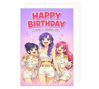 Edition Seidel Premium tarjeta de cumpleaños con sobre. Tarjeta de felicitación plegable con mensaje en inglés Happy Birthday para mujer novia niña genial pandilla (G4243 SW026)