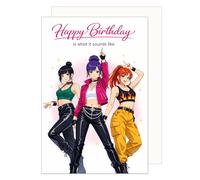 Edition Seidel Premium tarjeta de cumpleaños con sobre. Tarjeta de felicitación plegable con mensaje en inglés Happy Birthday para mujer novia niña genial pandilla (G4241 SW026)