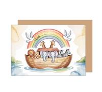 Edition Seidel Premium tarjeta de felicitación para comunión con sobre. Tarjeta de comunión, tarjeta, tarjeta de saludo, verso, versos, niña, niño, jóvenes, arca, animales, arco iris, colorido (KO327