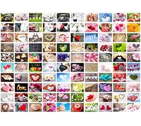 Edition Seidel Set de 100 postales de boda premium - set de boda - regalo de boda - amor + corazones - idea de decoración - día de San Valentín - libro de visitas - cumpleaños agradecimiento