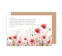 Edition Seidel Tarjeta de condolencia premium con sobre, tarjeta de condolencia, tarjeta de condolencia, condolencia, campo de flores, amapola (T1198 SW025)