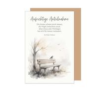 Edition Seidel tarjeta de condolencias premium con sobre. Frase sinceras condolencias compasión consuelo esperanza fuerza confianza (T1320 SW026)