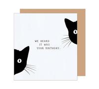 Edition Seidel Tarjeta de cumpleaños cuadrada premium con sobre, tarjeta de felicitación de feliz cumpleaños con mensaje para hombre, mujer, novio, novia, gato, divertido (GQ406 SW025)