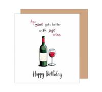 Edition Seidel Tarjeta de cumpleaños cuadrada premium con sobre, tarjeta de felicitación de feliz cumpleaños con texto en alemán para hombre, mujer, novio, novia, vino divertido (GQ409 SW025)