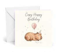 Edition Seidel Tarjeta de cumpleaños cuadrada premium con sobre. tarjeta de felicitación en inglés feliz cumpleaños para hombre mujer amigo novia Capibara divertido (GQ1104 SW026)