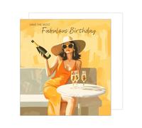 Edition Seidel Tarjeta de cumpleaños cuadrada Premium con sobre. Tarjeta de felicitación Fabulosa tarjeta de cumpleaños para esposa, novia, colega, champán espumoso (GQ250 SW024)