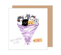 Edition Seidel Tarjeta de cumpleaños cuadrada premium con sobre, tarjeta de felicitación Happy Birthday to you Billet Card para mujer, novia, novio, niño, niña, niño, gato, regalo (GQ377 SW025)