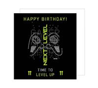 Edition Seidel Tarjeta de cumpleaños cuadrada premium con sobre, tarjeta de felicitación Happy Birthday Billet, para hombre, mujer, adolescente, niños, controladores de jugadores, refranes (GQ142)