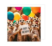 Edition Seidel Tarjeta de cumpleaños cuadrada premium con sobre, tarjeta de felicitación Happy Birthday Billet Animal Tarjeta Hombre Mujer Cool Suricata Humor Divertida (