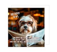 Edition Seidel Tarjeta de cumpleaños cuadrada premium con sobre, tarjeta de felicitación Happy Birthday Billet Animal Tarjeta Hombre Mujer Cool Perro Humor Divertida (GQ1