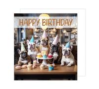 Edition Seidel Tarjeta de cumpleaños cuadrada premium con sobre, tarjeta de felicitación Happy Birthday Billet Animal Tarjeta Niños Hombre Mujer Cool Perros Humor Diverti