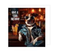 Edition Seidel Tarjeta de cumpleaños cuadrada premium con sobre, tarjeta de felicitación Happy Birthday Billet Animal Tarjeta Hombre Mujer Cool Perro Humor Divertida (GQ1