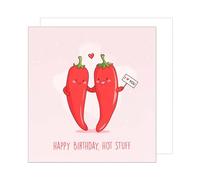 Edition Seidel Tarjeta de cumpleaños cuadrada premium con sobre, tarjeta de felicitación Happy Birthday Billet Tarjeta para hombre, mujer, novia, novio, chili (GQ368 SW025)