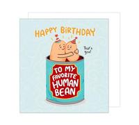 Edition Seidel Tarjeta de cumpleaños cuadrada premium con sobre, tarjeta de felicitación Happy Birthday Billet tarjeta para hombre, mujer, frijol humor divertido (GQ328 SW024)