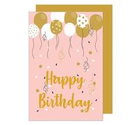 Edition Seidel tarjeta de cumpleaños de primera calidad con repujado en oro fino y sobre - tarjeta de felicitación de cumpleaños para hombres y mujeres (G2890 SW022)