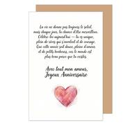 Edition Seidel tarjeta de cumpleaños premium con sobre. Frase en francés Joyeux Anniversaire hombre mujer pareja corazón amor (G4152 SW026)