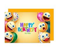 Edition Seidel Tarjeta de cumpleaños premium con sobre, tarjeta de felicitación con diseño de Billet Happy Birthday Humor Divertida Cool Hombre Mujer Adolescente Niño Niña Emoji Smiley (G3499 SW023)