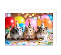 Edition Seidel Tarjeta de cumpleaños premium con sobre, tarjeta de felicitación de animales, Billet, cumpleaños, Happy Birthday Hombre Mujer Cool Hamster Humor Divertida
