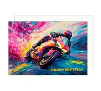 Edition Seidel Tarjeta de cumpleaños premium con sobre, tarjeta de felicitación de cumpleaños, tarjeta de cumpleaños, cumpleaños, hombre y mujer, moto, Harley Hobby (G353