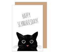 Edition Seidel Tarjeta de cumpleaños premium con sobre, tarjeta de felicitación, tarjeta de felicitación, tarjeta con texto en alemán "Happy Birthday", para hombre, mujer, adolescente y gato (G3632