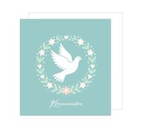 Edition Seidel Tarjeta de felicitación cuadrada de primera calidad para comunión con sobre, tarjeta de comunión, tarjeta de felicitación, tarjeta para niñas, jóvenes, corona de flores, corazones