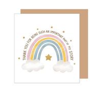 Edition Seidel Tarjeta de felicitación cuadrada premium con sobre, tarjeta de agradecimiento, agradecimiento, hombre, mujer, novio, novia, arco iris (DQ103 SW025)