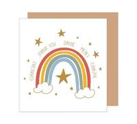 Edition Seidel Tarjeta de felicitación cuadrada premium con sobre, tarjeta de agradecimiento, agradecimiento, hombre, mujer, novio, novia, arco iris (DQ104 SW025)