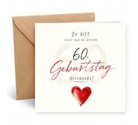 Edition Seidel Tarjeta de felicitación cuadrada premium para 60 cumpleaños con sobre, tarjeta de felicitación con texto en alemán "Alles Gute für Frau Mann minimalistisch besonders Glückwünsche (GQ983
