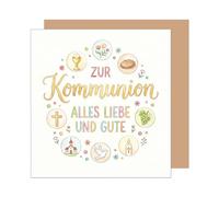 Edition Seidel Tarjeta de felicitación cuadrada premium para confirmación con sobre, tarjeta de comunión, tarjeta de felicitación, con refranes, niñas, jóvenes, flores, amor, coloridas (KOQ138 SW026)