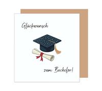 Edition Seidel Tarjeta de felicitación cuadrada premium para exámenes aprobados con sobre. Tarjeta de felicitación con refranes de despedida de soltero, universidad, éxito, celebración, hombre y mujer