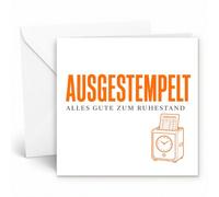 Edition Seidel Tarjeta de felicitación cuadrada premium para jubilación con sobre, tarjeta de felicitación, tarjeta plegable con texto en alemán "Alles Gute Job Rente Pension für Kollege Kollegin Mann