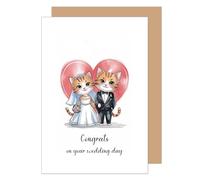 Edition Seidel Tarjeta de felicitación de boda con sobre, tarjeta de felicitación de boda con texto en inglés para hombre y mujer Mr. & Mrs. Just Married Best wishes Herzen (H513 SW025)