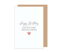 Edition Seidel Tarjeta de felicitación de cumpleaños premium con sobre, tarjeta de felicitación para el amor de mi vida, hombre, mujer, pareja, conexión sencilla y elegante (G3936 SW026)