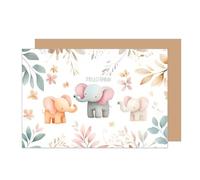 Edition Seidel Tarjeta de felicitación de nacimiento premium con sobre, tarjeta de felicitación para bebé, tarjeta de felicitación para bebé, tarjeta de felicitación de Hello Baby Boy Girl Bienvenido