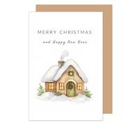 Edition Seidel Tarjeta de felicitación de Navidad con sobre, tarjeta de felicitación de Navidad, tarjeta de felicitación en inglés para mujer y hombre, estilo retro Merry Christmas Xmas Happy New Year