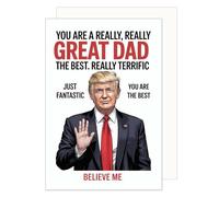 Edition Seidel Tarjeta de felicitación para el día del padre con sobre, tarjeta de felicitación con texto en inglés "Happy Father's Day", dibujos animados, ilustración divertida para padre, papá